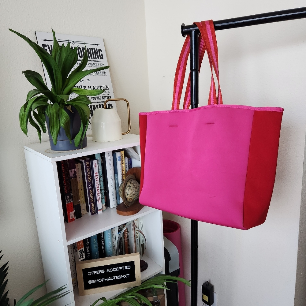 Summersalt Red and Pink Tote Bag with Bold Design